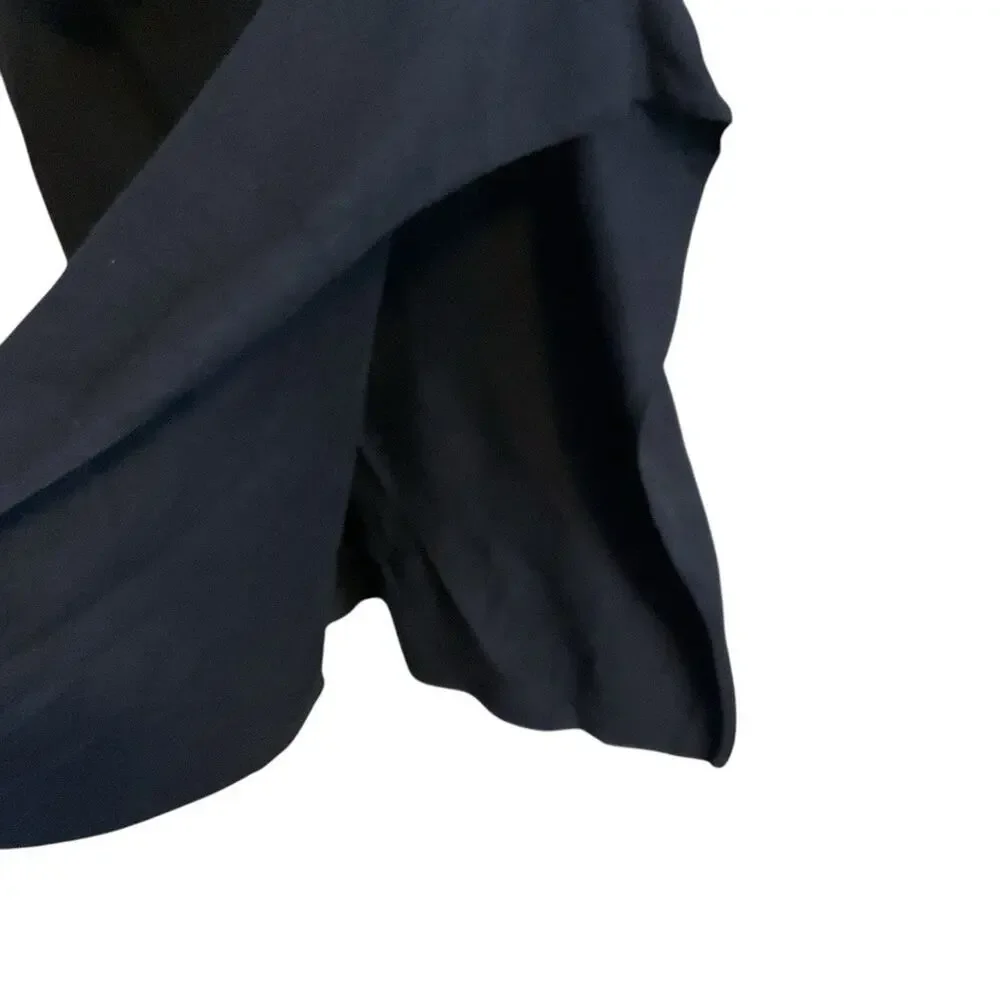 Talbots Black Faux Fur Trim Asymmetrical Hem Cape Poncho Women XS/S Formal Wear - Picture 12 of 14